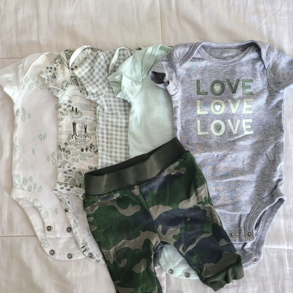 5 Baby Onesies and One Pants - Picture 2 of 7